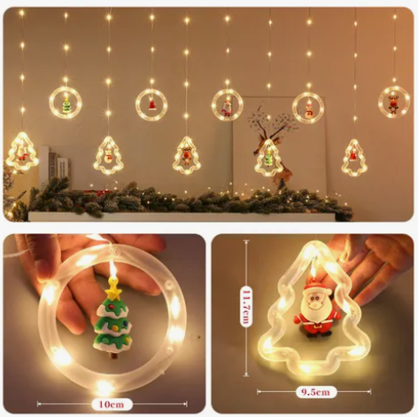 Cortina Navidad Bolas y Arboles 3m USB