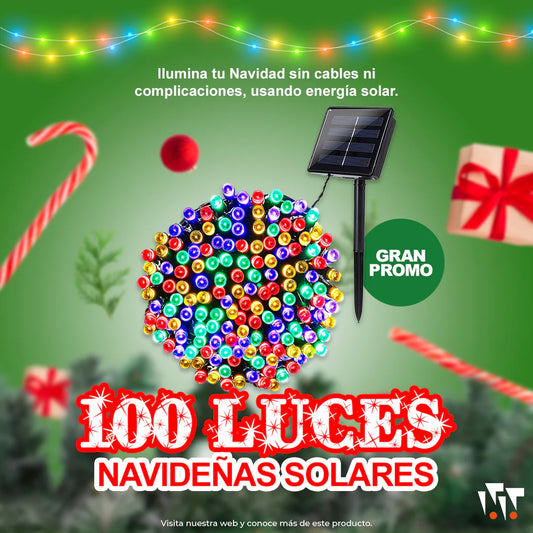 Luz Lineal Navidad Panel Solar 10Metros