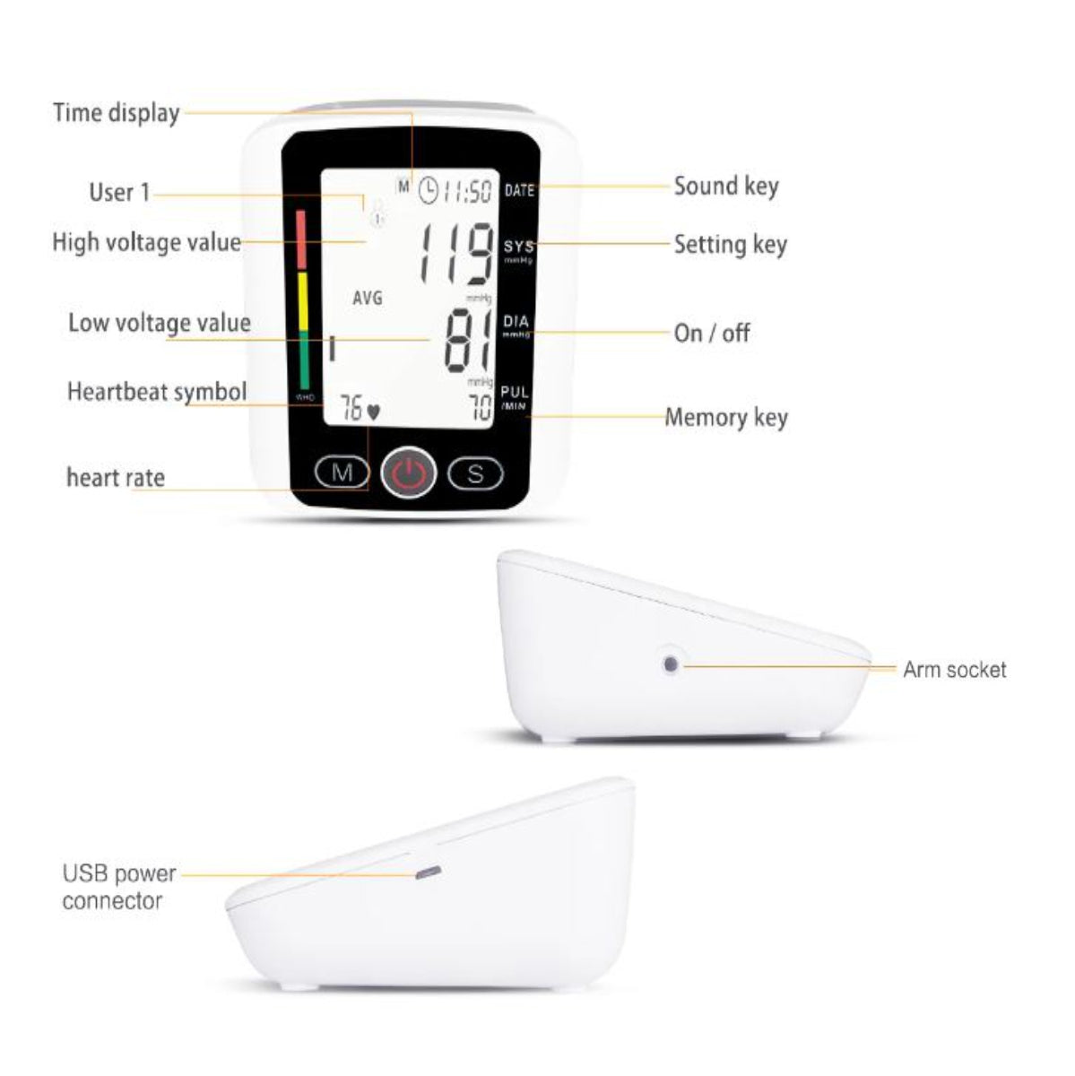 Tensiómetro de brazo vos en español