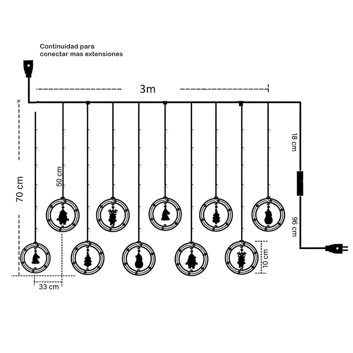 Cortina Intercalada 3M Navidad