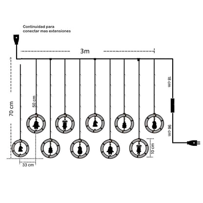 Cortina Intercalada 3M Navidad
