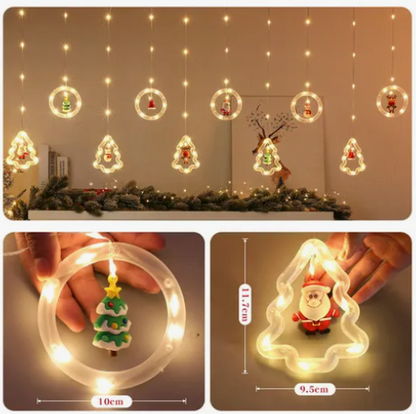 Cortina Navidad Bolas y Arboles 3m USB