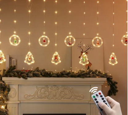 Cortina Navidad Bolas y Arboles 3m USB