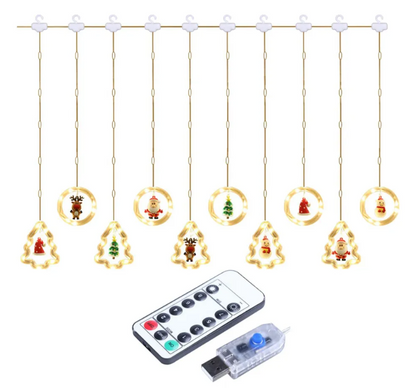 Cortina Navidad Bolas y Arboles 3m USB