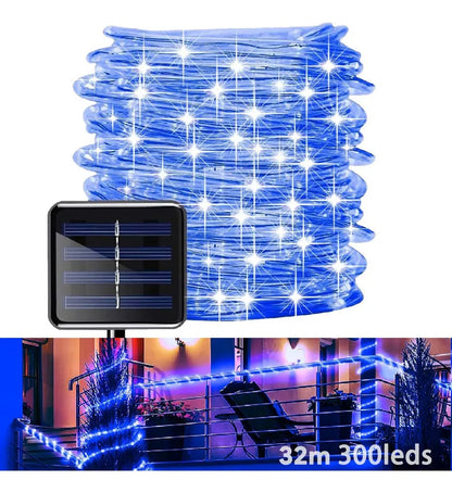 Luz Solar Navidad 30 mts Maguera Impermeable