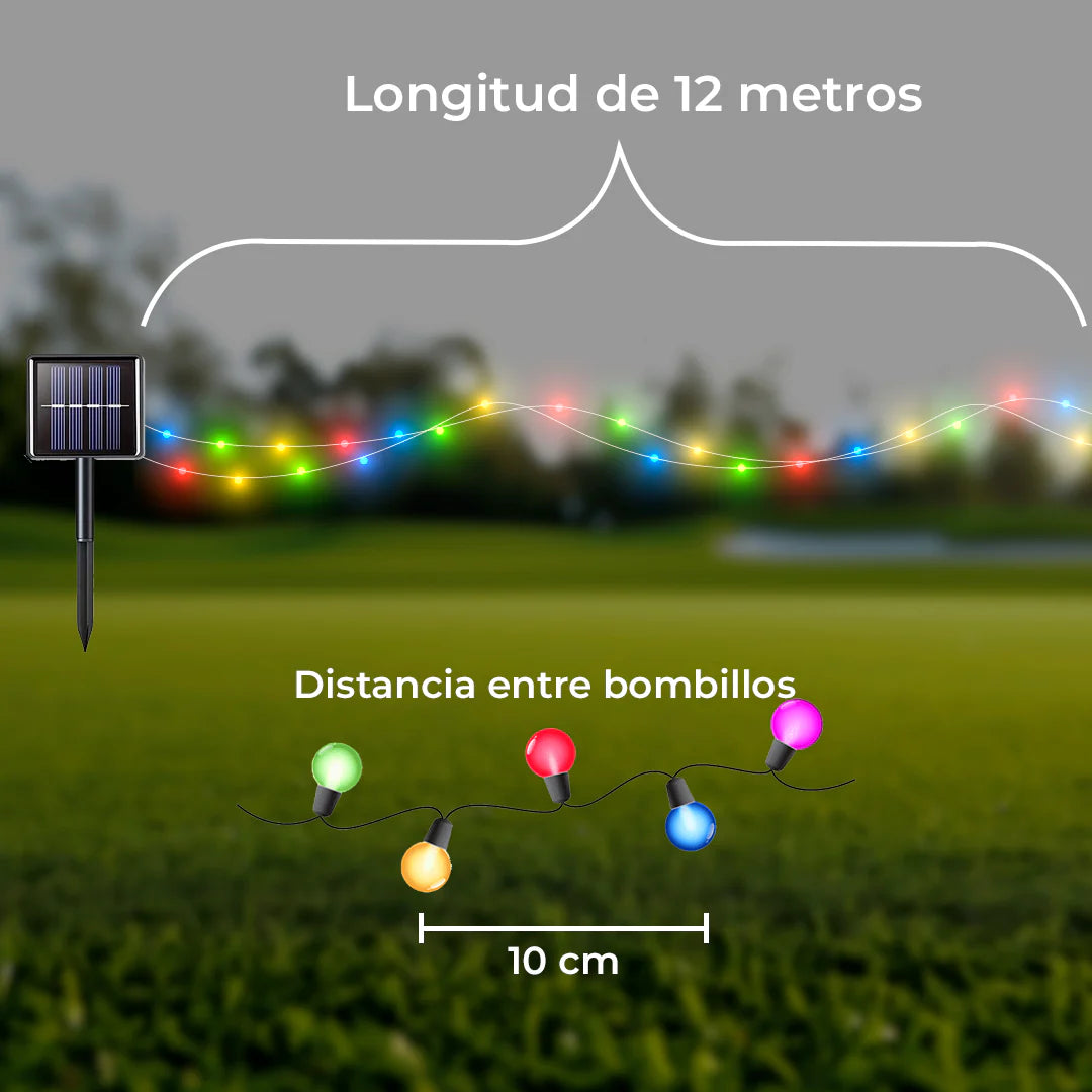 Luces Navidad Energía Solar 30 Metros ( SE CARGA CON ENERGIA SOLAR )