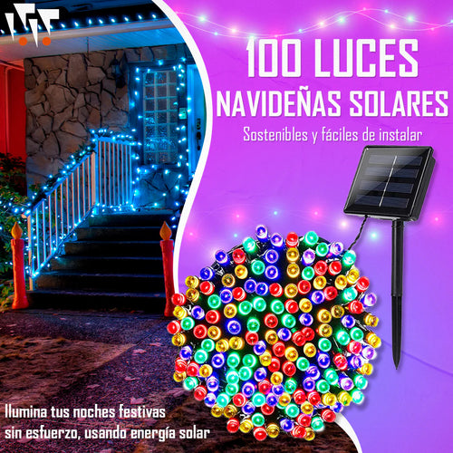 Luces Navidad Energía Solar 30 Metros ( SE CARGA CON ENERGIA SOLAR )